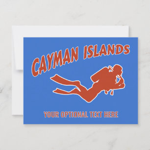 Carte Postale Texte Personnalisé Et Couleur Cayman Islands Scuba