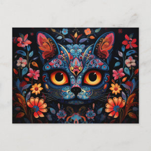 Carte Postale Texte personnalisé 💀 😺 Gato De Los Muertos
