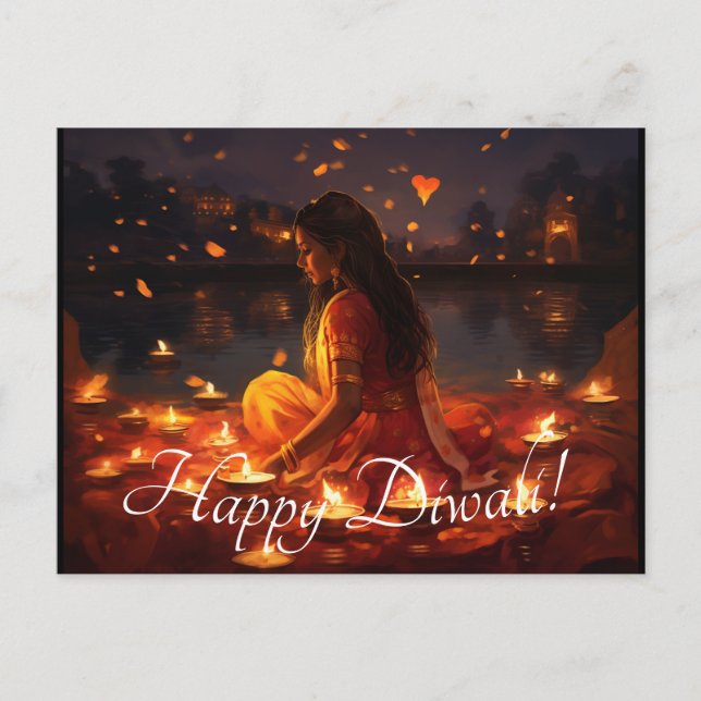 Carte Postale Texte personnalisé 🤩 Happy Diwali (Devant)
