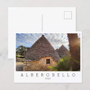 Carte Postale Texte personnalisé, logements trulli en Alberobell
