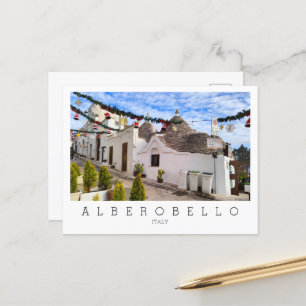 Carte Postale Texte personnalisé, maisons trulli en Alberobello