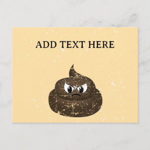 Carte Postale Texte personnalisé Poop de dessin en colère
