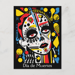 Carte Postale Texte personnalisé 💀 Pop Art Calavera en casquett