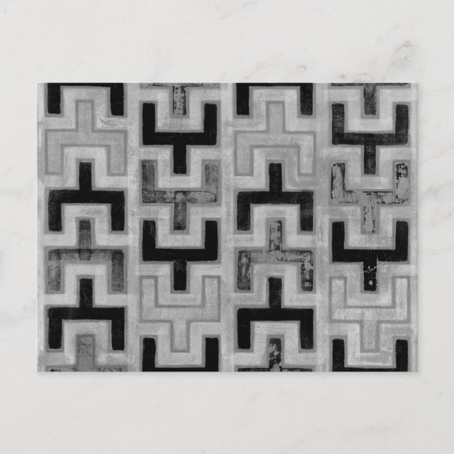 Carte Postale Textile de boue africain avec Motifs géométriques (Devant)