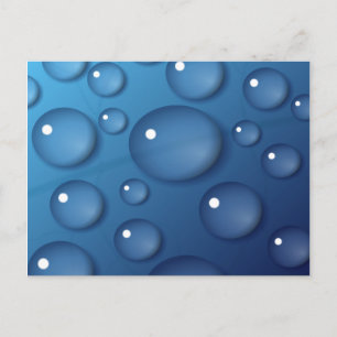 Carte Postale Texture de goutte d'eau bleue