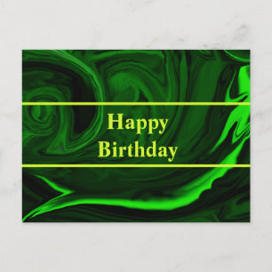 Carte Postale texture verte pierre de malachite, personnalisée