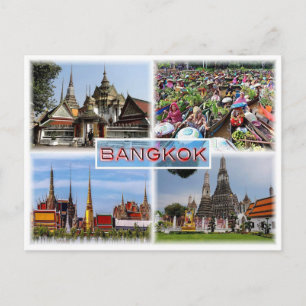 Carte Postale TH Bangkok - Wat Pho - Marché flottant - Gran Pala