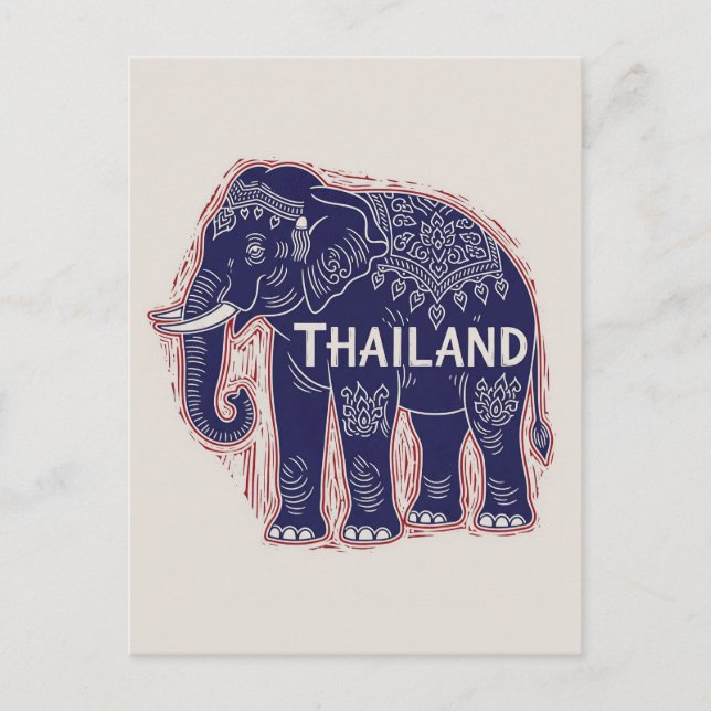 Carte Postale Thaïlande - Bloc d'éléphants (Devant)