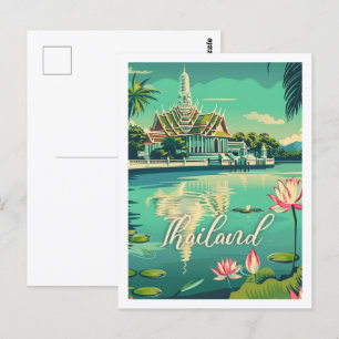Carte Postale Thaïlande Vintage célèbre Travel Place