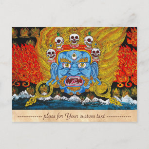 Carte Postale thangka dieu tatouage cool oriental tibétain