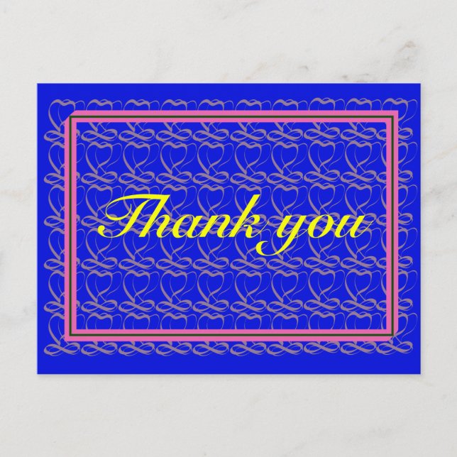 Carte Postale Thank you ~ribbon heart blue~ (Devant)