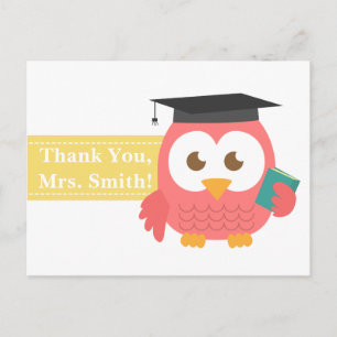 Carte Postale Thank You, Teacher Appreciation, Teacher Owl