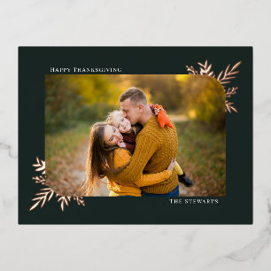 Carte postale Thanksgiving Botanical Frame Foil