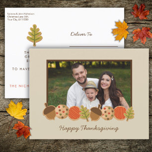 CARTE POSTALE THANKSGIVING COOKIES PHOTO POSTCARD