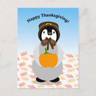 Carte Postale Thanksgiving Penguin