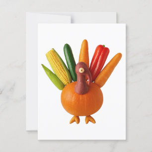 Carte Postale Thanksgiving Turquie Fabriqué en légumes