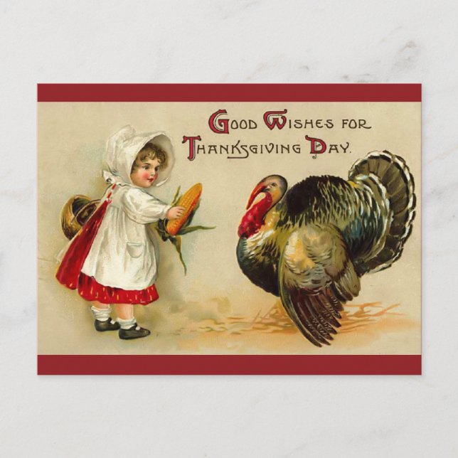 Carte postale Thanksgiving vintage (Devant)
