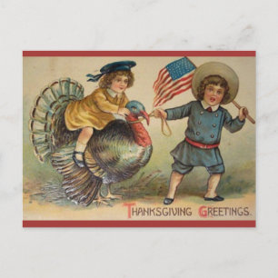Carte Postale Thanksgiving vintage patriotique