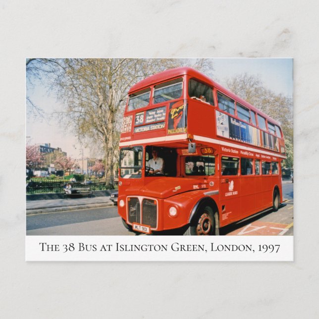 Carte Postale The 38 Bus at Islington Green, Londres, 1997 (Devant)