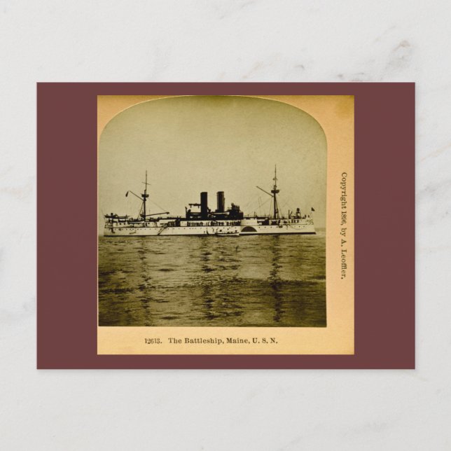 Carte Postale The Battleship Maine Vintage Stereview (Devant)