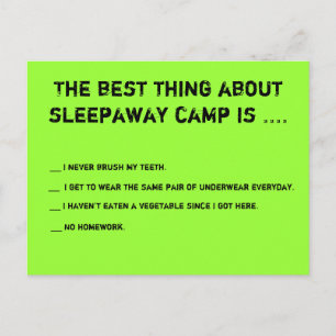Carte Postale The Best Thing About Sleepaway Camp Is ...