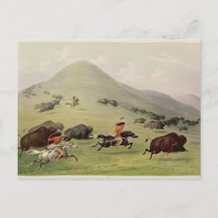 Carte Postale The Buffalo Hunt, c.1832