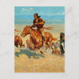 Carte Postale The Buffalo Runners de Frederic Remington (1909)