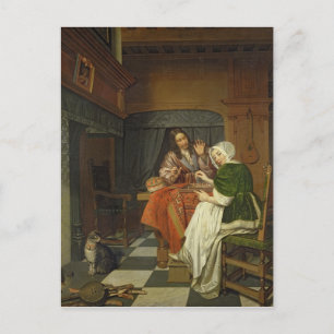 Carte Postale The Chess Players, c.1670