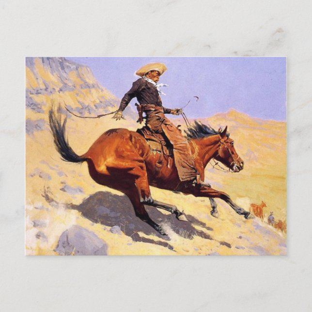 Carte Postale The Cowboy (par Frederic Remington) (Devant)