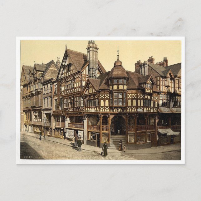 Carte Postale The Cross et Rows, Chester, Angleterre photo vinta (Devant)