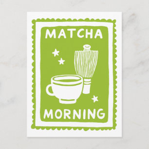 Carte Postale Thé culinaire vert du matin Matcha