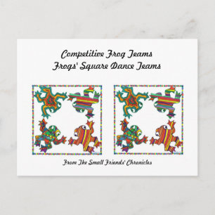 Carte Postale Thé de danse Carré de grenouilles, s