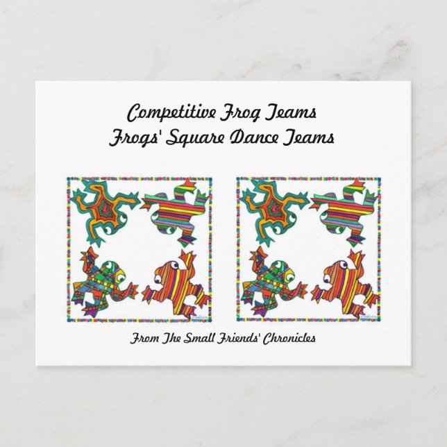 Carte Postale Thé de danse Carré de grenouilles, s (Devant)