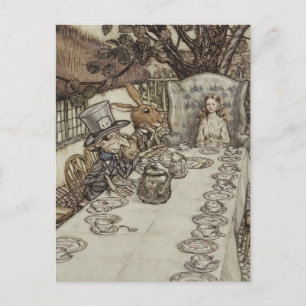 Carte Postale Thé de la Mad Tea Party d'Alice au pays des mervei