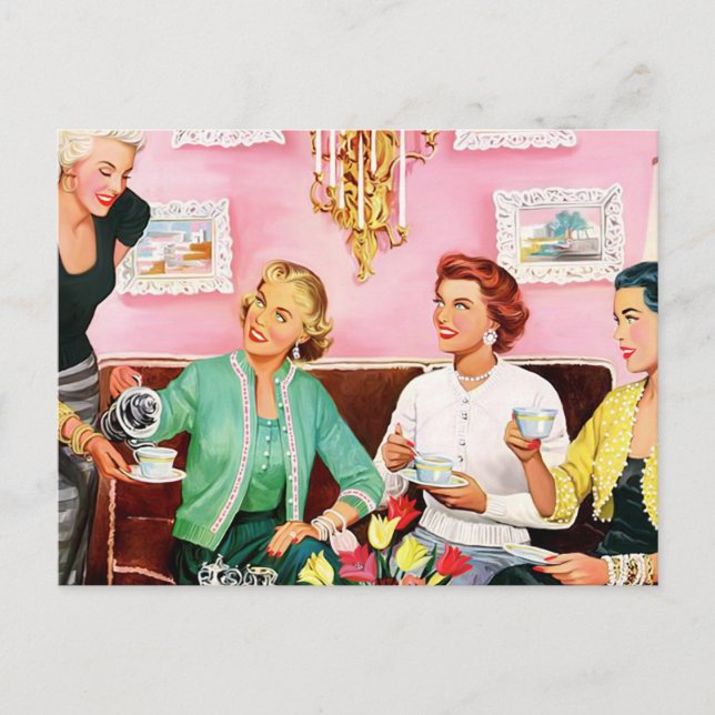 Carte Postale Thé de l'après-midi des années 1950 (Devant)