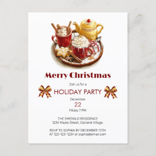 Carte Postale Thé d'or festif, avec Choco chaud, Noël