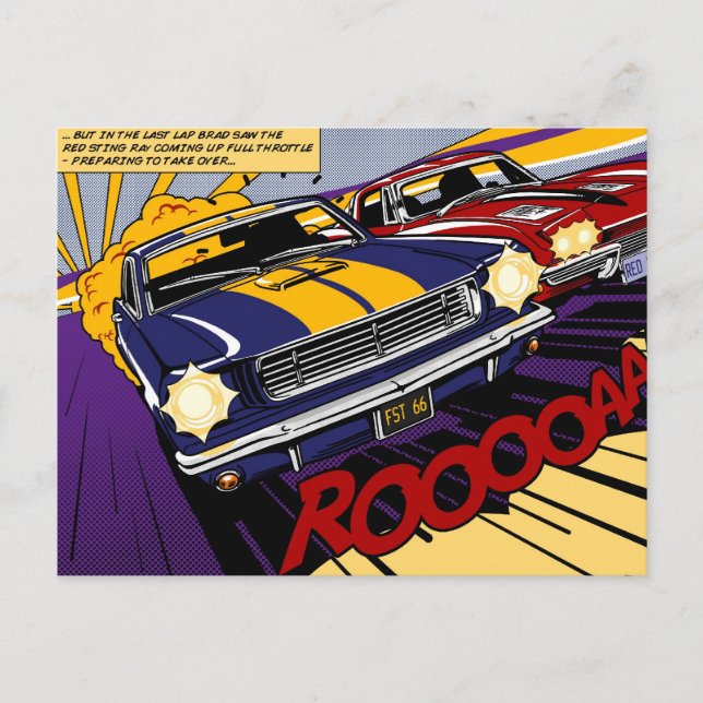 Carte Postale The Duel : Mustang contre Corvette (Devant)