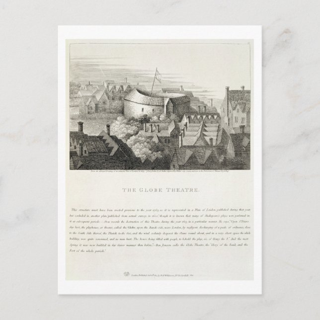 Carte Postale The Globe Theatre, c.1647, publié par Robert Wil (Devant)