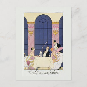 Carte Postale The Gourmands, 1920-30 (tirage pochoir)