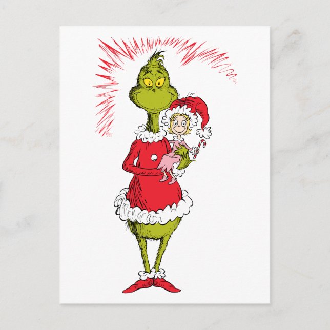 Carte Postale The Grinch Holds Cindy Lou Who (Devant)