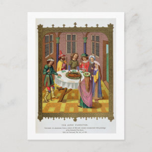 Carte Postale The Jews' Passover, facsimile of a 15th century mi
