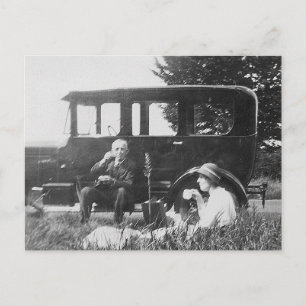 Carte Postale Thé pour deux vieilles images noir et blanc - Cart