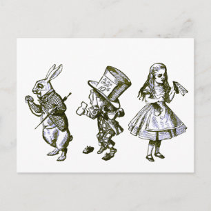 Carte Postale The Rabbit, the Hatter & Alice from Wonderland