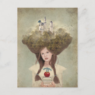 Carte Postale The Reader fantasme jeune fille avec des livres d'