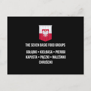 Carte Postale The Seven Basic Food Groups Funny Polish Design