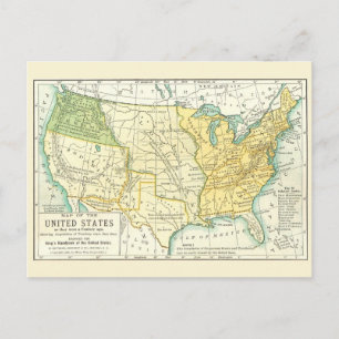 Carte Postale The United States - Vintage Map 1791 - 1891