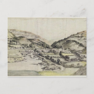 Carte Postale The Vale of Llangolle (w/c on paper)