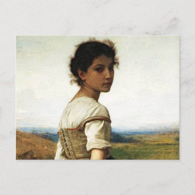 Carte Postale The Young Shepherdess by William-AdolpheBouguereau (Devant)