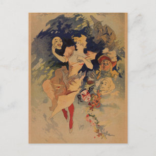 Carte Postale Théâtre comique 1900 par Jules Chéret
