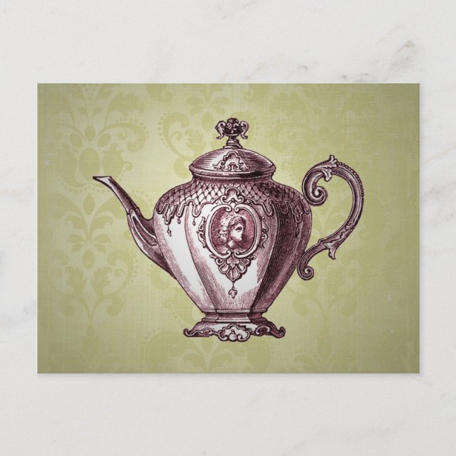 Carte Postale Théière victorienne vintage (Devant)
